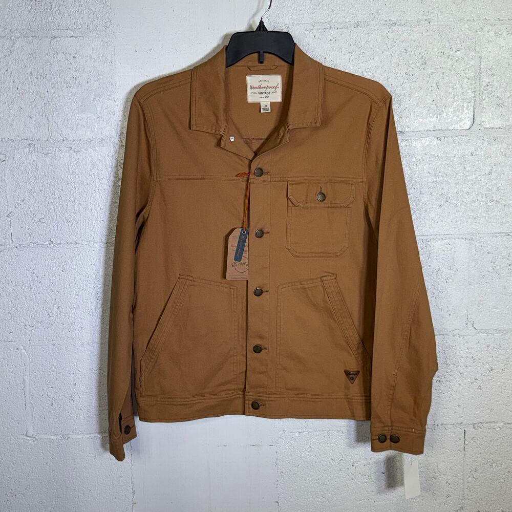 Weatherproof Vintage Men's Cotton Twill Stretch Work Jacket tan Large $75